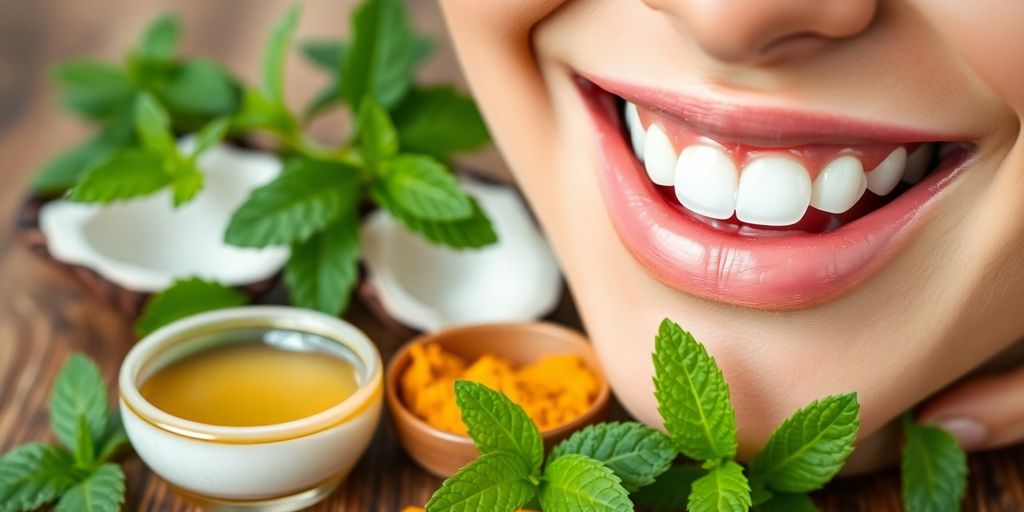 Bright smile with fresh mint and natural ingredients.