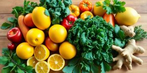 Fresh fruits and vegetables for natural detox methods.